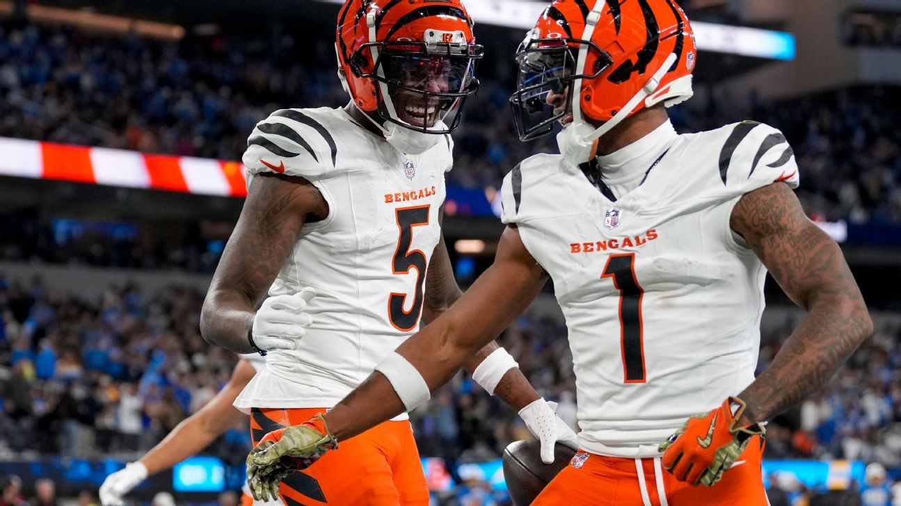 All smiles, Bengals' Chase, Higgins eye fresh goal