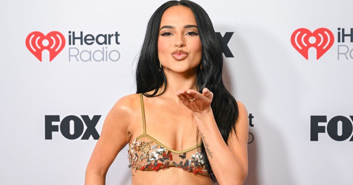 Becky G Dazzles in Bra Top & Skirt in iHeartRadio 2025 Photos