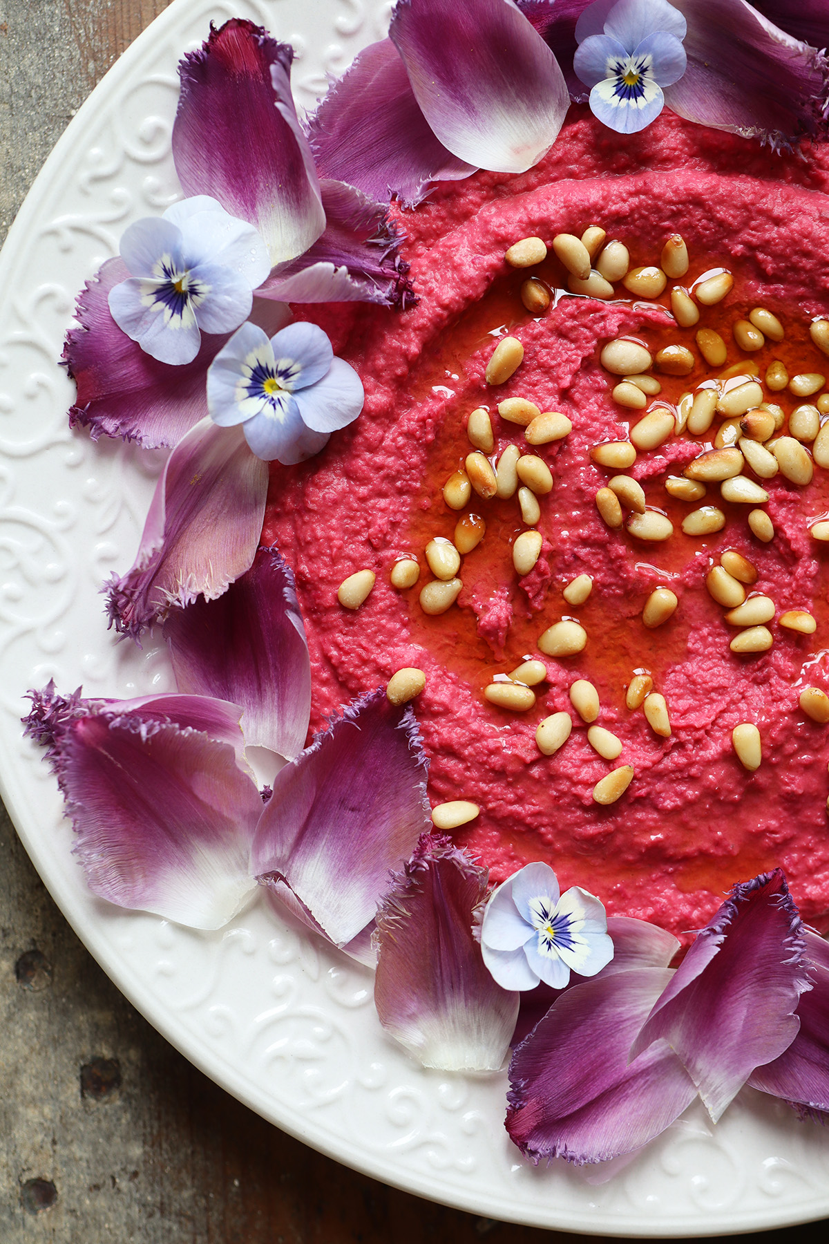 Beet Hummus with Tulips: A Petal Party Platter for Spring - Gardenista