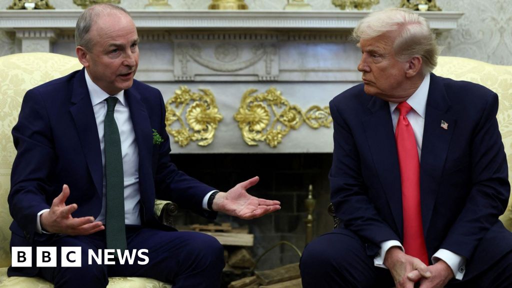 Donald Trump: Irish PM Micheál Martin arrives for White House meeting