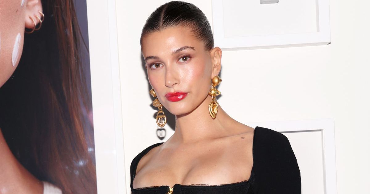 Hailey Bieber Wears Oversized Blazer as a Dress in Paris Photos