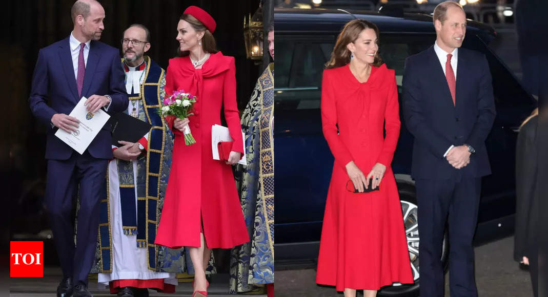 How Kate Middleton transformed her iconic red dress for the Commonwealth Day Service! - The Times of India