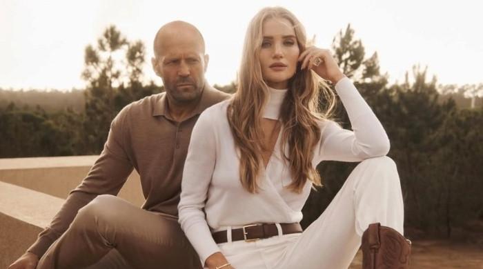 Jason Statham poses for first-ever photoshoot with wife Rosie Huntington-Whitely