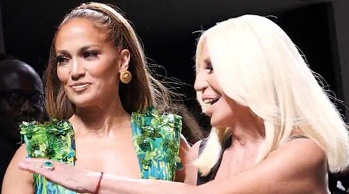 Jennifer Lopez reacts to Donatella Versace's exit from top position