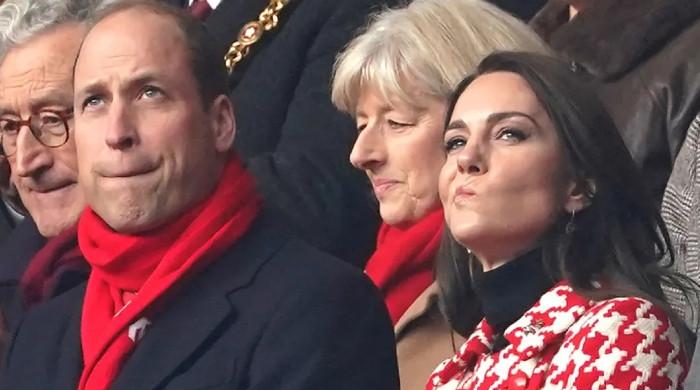 Kate Middleton 'appears tense'  as she watches Rugby match with Prince William