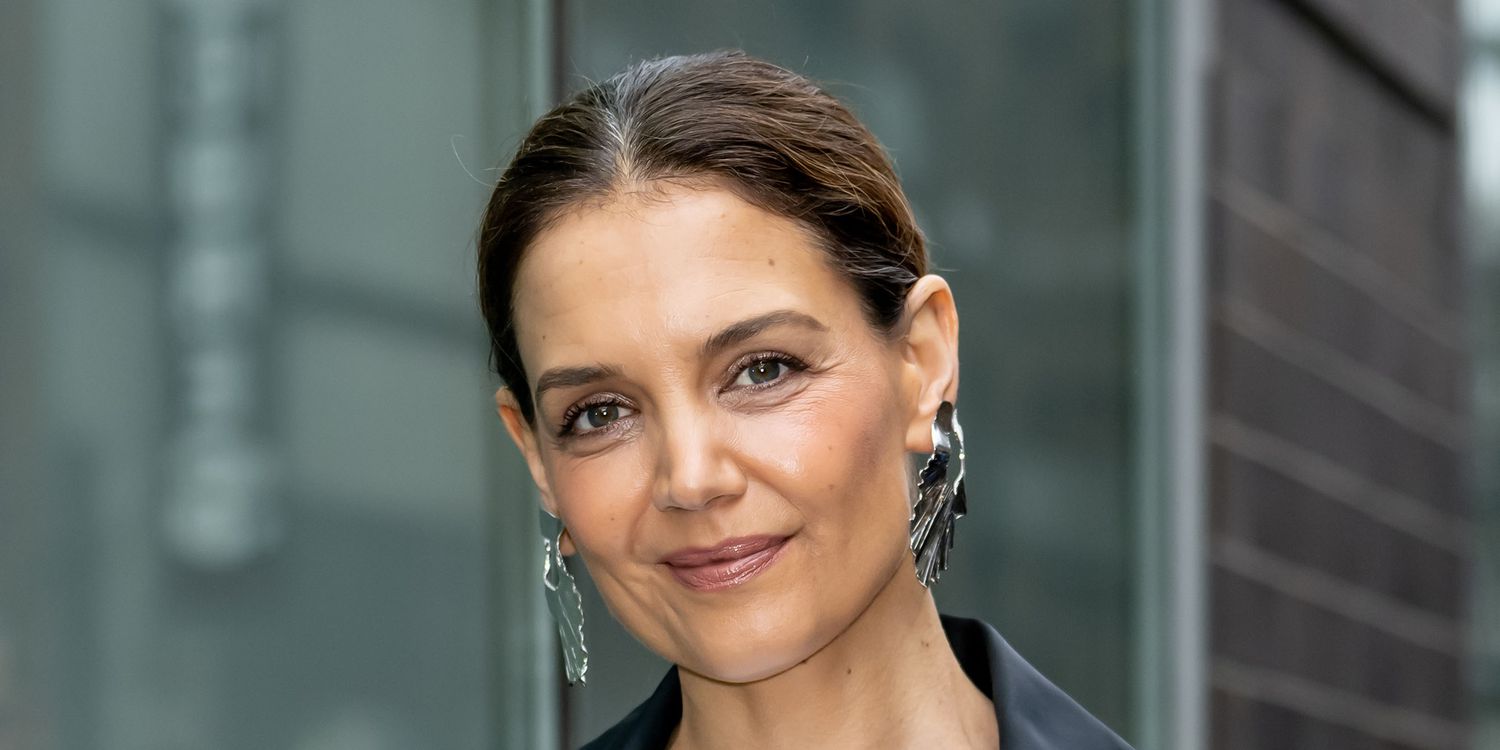 Katie Holmes Experimented With the Peekaboo Bra Trend in a Strapless LBD