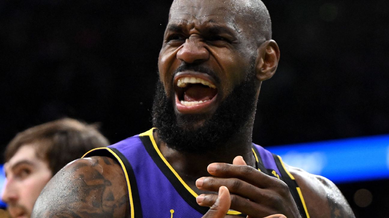 LeBron exits with left groin injury, Lakers lose