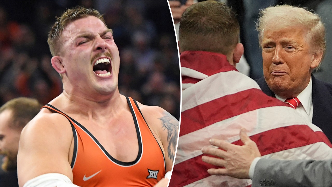 Oklahoma State's Wyatt Hendrickson talks Trump's appearance at NCAA Wrestling Championships