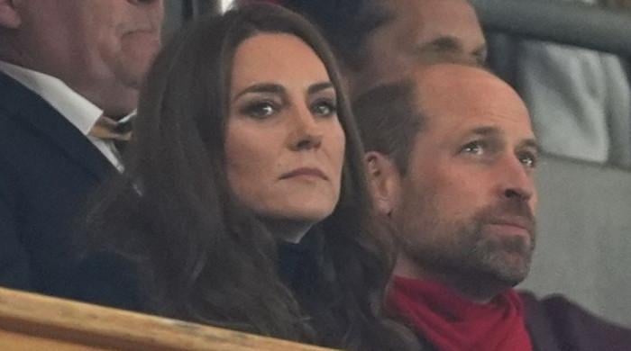 Prince William supports 'nervous, tense' Princess Kate during Six Nations match