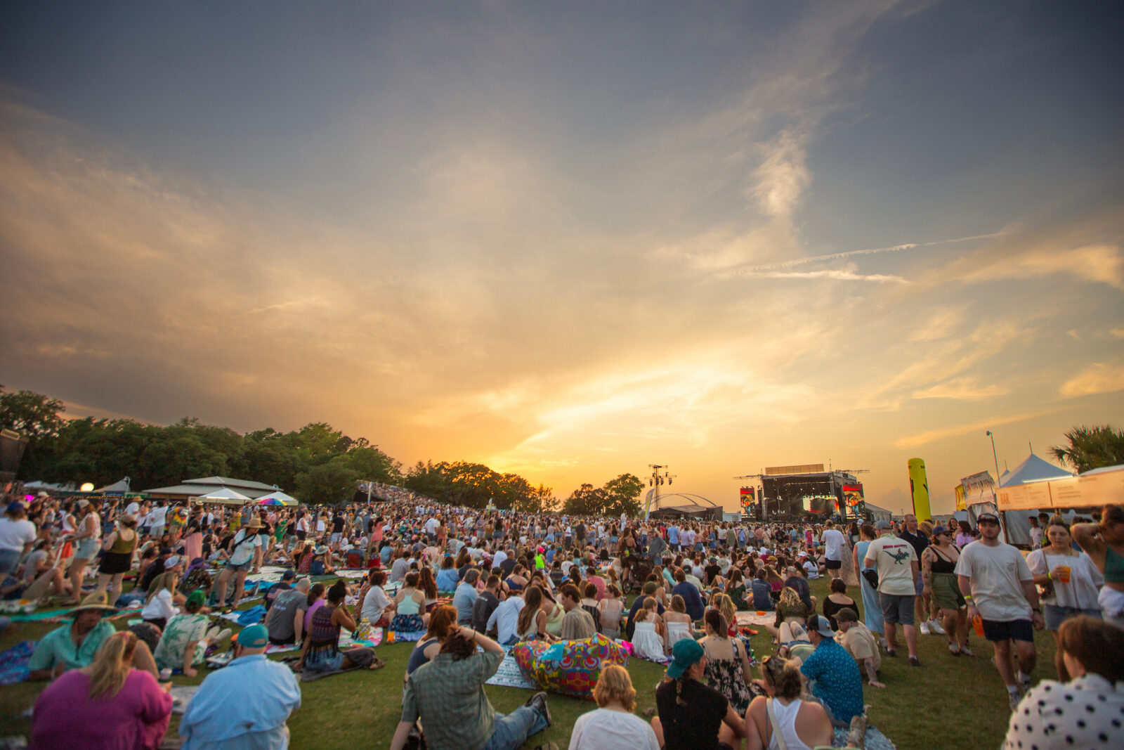 A crowd of people at a music festival