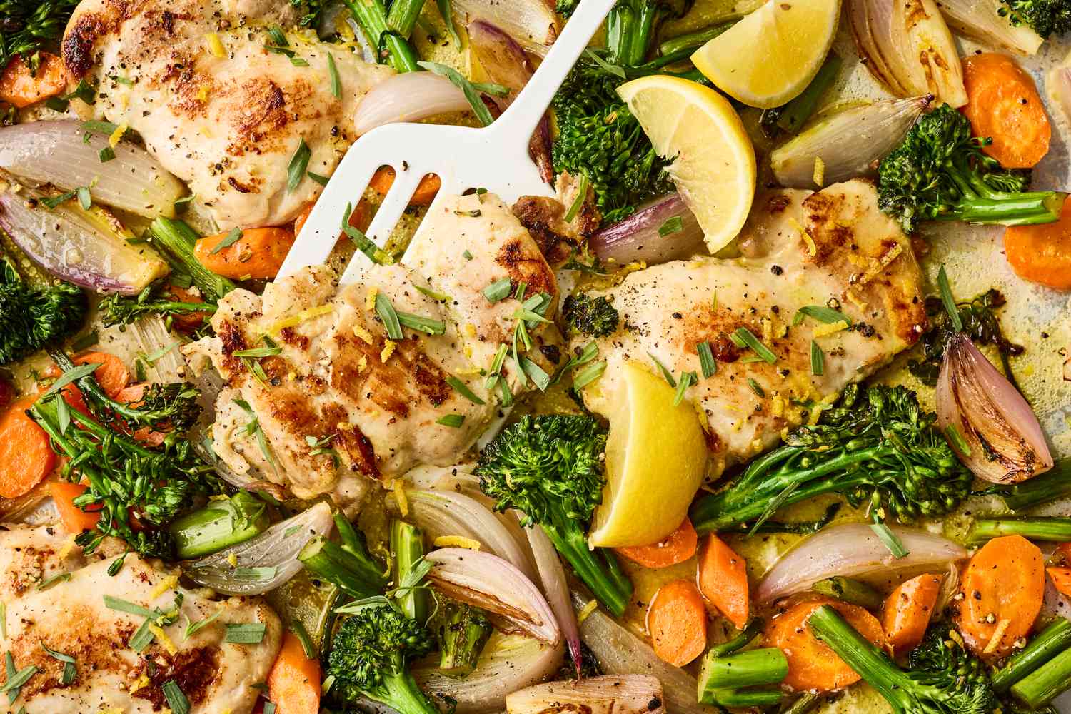 Sheet-Pan Lemon-Garlic Chicken with Vegetables Packs 27 Grams of Protein