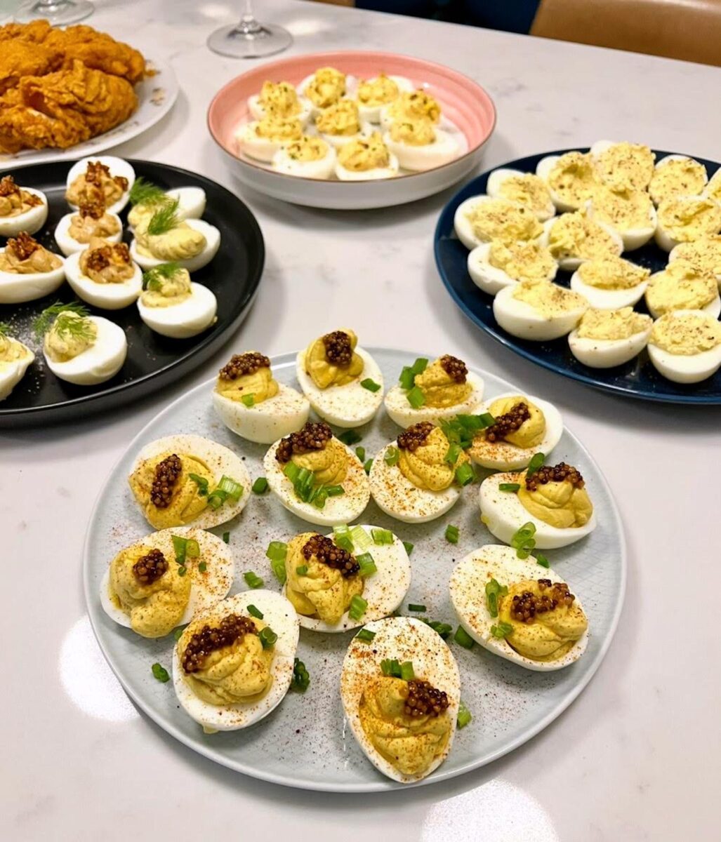 A spread of deviled eggs