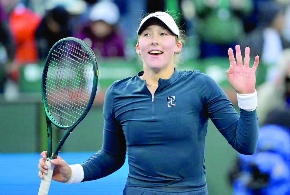 mirra andreeva celebrates after defeating iga swiatek in their semifinal of the bnp paribas open at the indian well tennis garden photo jayne kamin oncea imagn