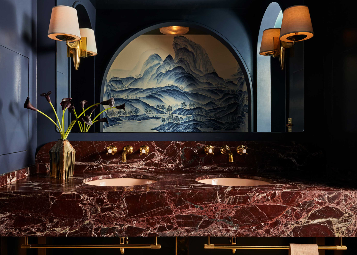 This Particular Marble Is What the Coolest Designers Use to Give Bathrooms a Moody, Members-Only Club Vibe