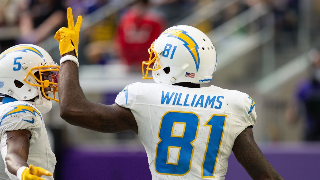 WR Williams returning to Chargers on 1-year deal